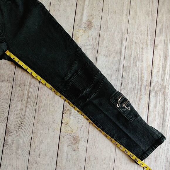 DG2 by Diane Gilman black moto jeans sz 10 - Picture 6 of 10